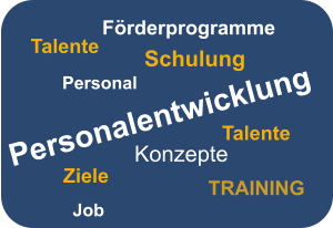Personal Schulung Talente Konzepte TRAINING Förderprogramme Personalentwicklung Ziele  Job Talente